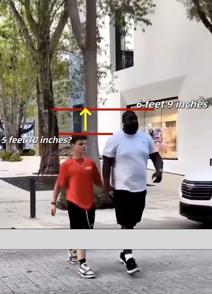 Height comparison between Jack Doherty and his African American bodyguard